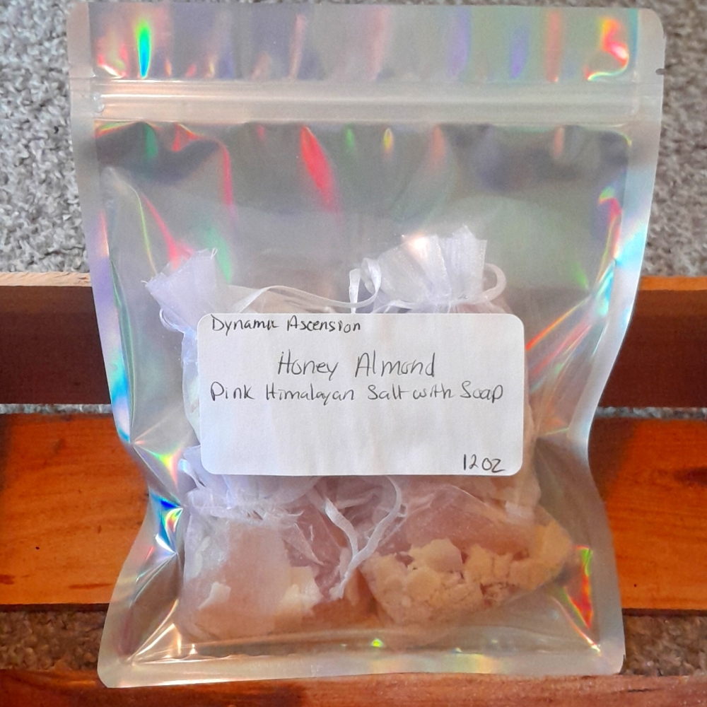 Dynamic Ascension Honey Almond Pink Himalayan Salt with Soap 12 oz
